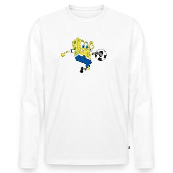 Bob l'Éponge Joue Au Football - T-shirt manches longues Premium bio Homme - blanc - Devant - Nico (187cm)