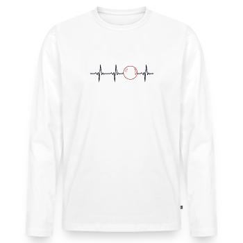 Contact Juggling Heartbeat Jonglage Jongleur - Männer Premium Bio Langarmshirt - Weiß - Vorne - Nico (187cm)
