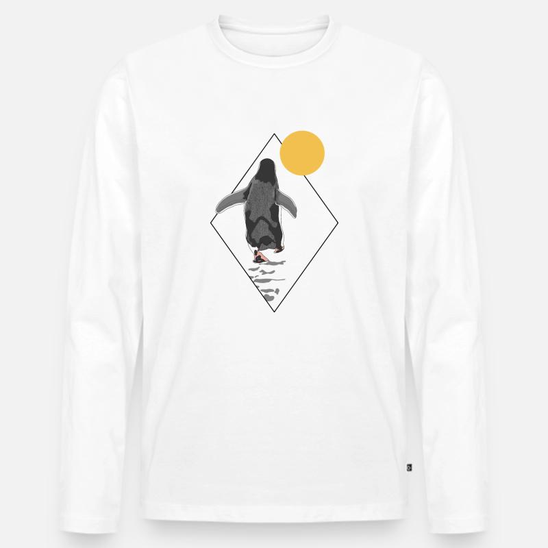Penguin Sun Kaiserpinguin Seevogel Königspinguin - Männer Premium Bio Langarmshirt - Weiß