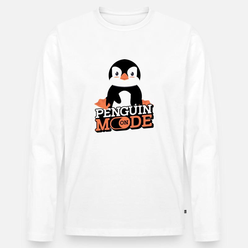Penguin Mode On Kaiserpinguin Seevogel - Männer Premium Bio Langarmshirt - undefined