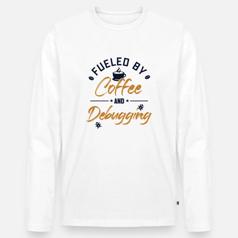 Fueled by Coffee and Debugging Developer Coder Männer Premium Bio Langarmshirt