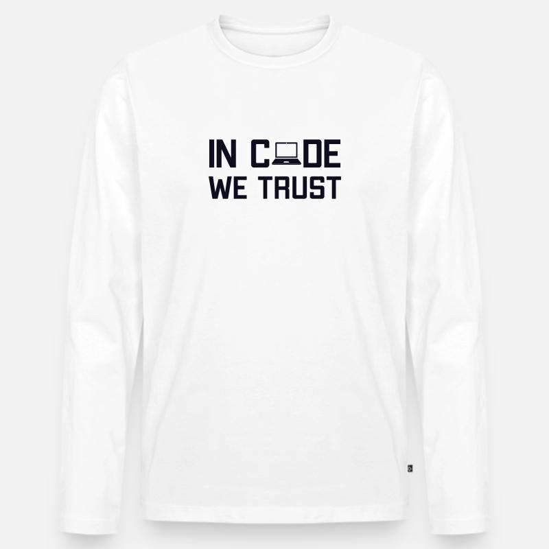 In Code We Trust Full Stack Coder Software Men's Premium Organic Long Sleeve Shirt