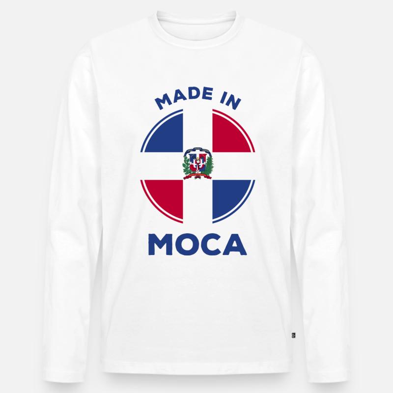 Moca - Männer Premium Bio Langarmshirt - Weiß