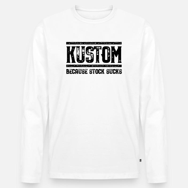 Benutzerdefiniertes schwarzes Logo - Männer Premium Bio Langarmshirt - Weiß