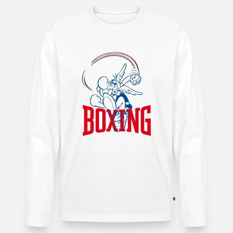 Asterix & Obelix Asterix Boxen Design - Männer Premium Bio Langarmshirt - Weiß