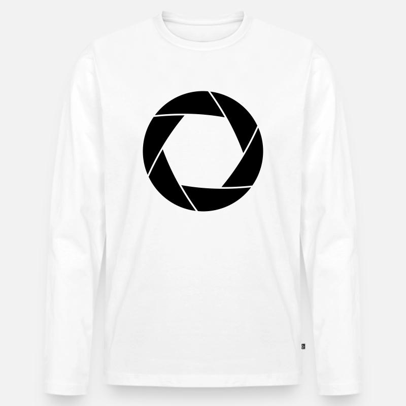 Kamera Blende - Männer Premium Bio Langarmshirt - Weiß