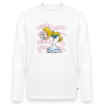 Asterix & Obelix - Falbala mit Idefix - Männer Premium Bio Langarmshirt - Weiß - Vorne - Nico (187cm)