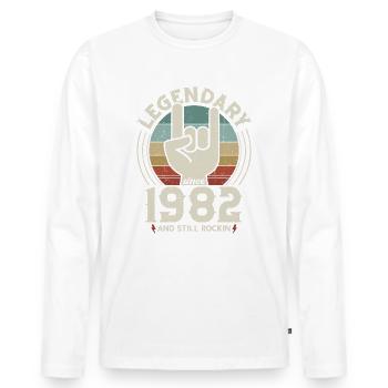 Geburtstag Jahrgang 1982 Legendär seit 1982 - Männer Premium Bio Langarmshirt - Weiß - Vorne - Nico (187cm)