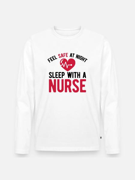 Krankenschwester - Männer Premium Bio Langarmshirt - Weiß