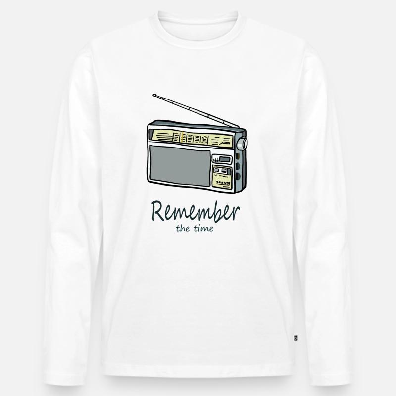 RememberTransistorraddio - Männer Premium Bio Langarmshirt - Weiß