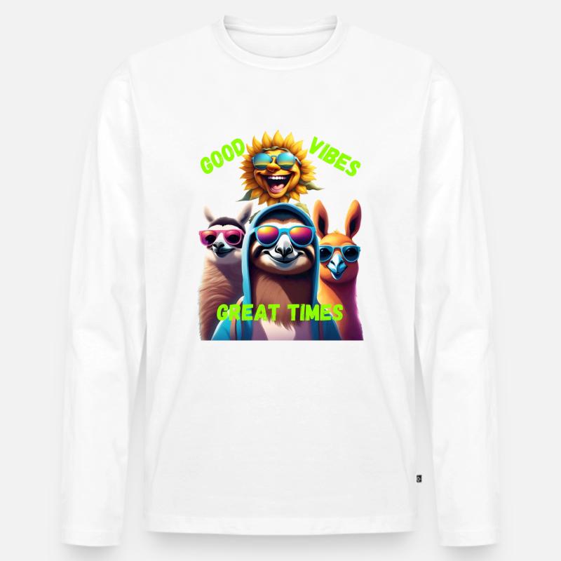 great Times - Männer Premium Bio Langarmshirt - Weiß