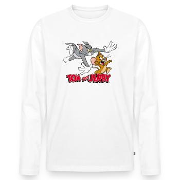 Tom and Jerry Chase - Men's Premium Organic Long Sleeve Shirt - white - Front - Nico (187cm)