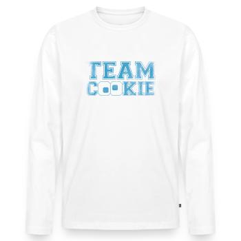 Sesame Street Team Cookie - Men's Premium Organic Long Sleeve Shirt - white - Front - Nico (187cm)