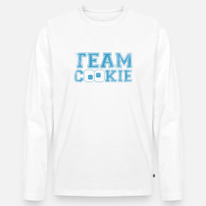 Sesamstraße Team Cookie - Männer Premium Bio Langarmshirt - Weiß