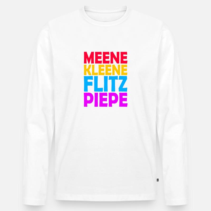 MEENE KLEENE FLITZPIEPE PRIDE - Männer Premium Bio Langarmshirt - Weiß