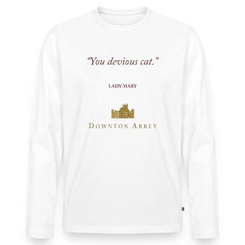 Downton Abbey You Devious Cat Lady Mary - Men's Premium Organic Long Sleeve Shirt - white - Front - Nico (187cm)