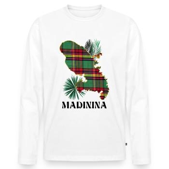 Madinina île de la Martinique Madras Antilles - T-shirt manches longues Premium bio Homme - blanc - Devant - Nico (187cm)