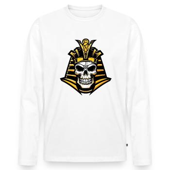 Crâne de pharaon - T-shirt manches longues Premium bio Homme - blanc - Devant - Nico (187cm)
