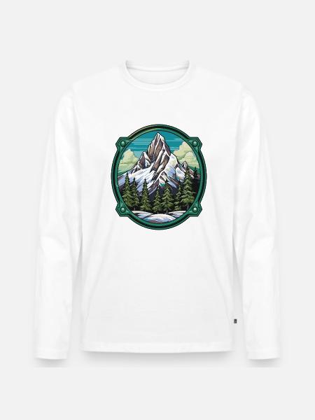 Mountains Winter Nature - Men's Premium Organic Long Sleeve Shirt - 