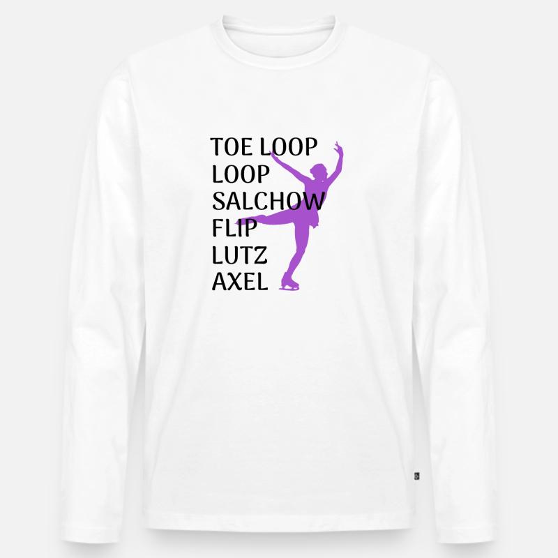 Eiskunstlauf Eiskunstläufer Mädchen Geschenk - Männer Premium Bio Langarmshirt - Weiß