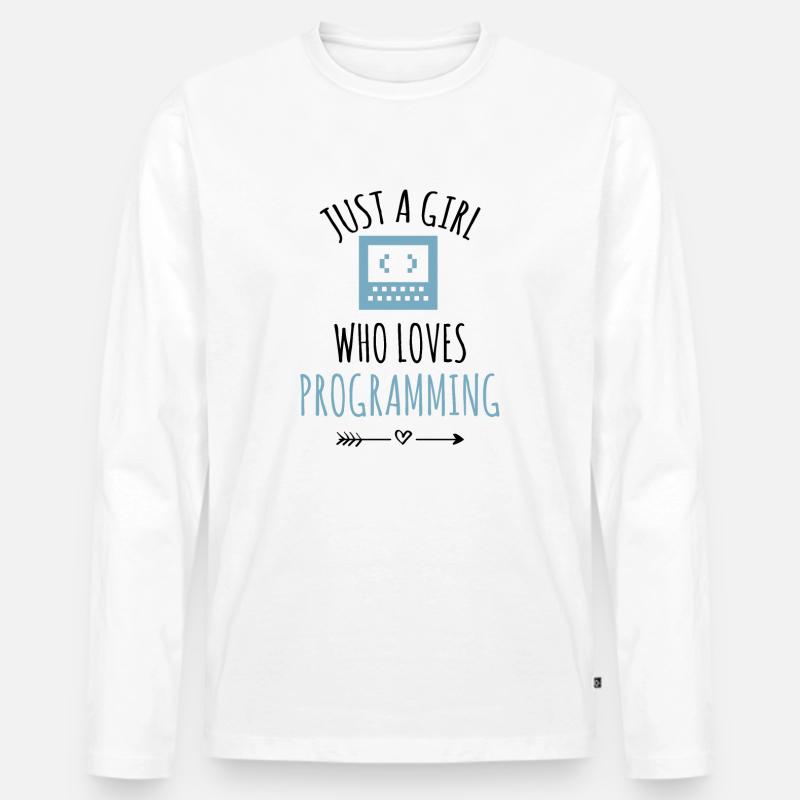 Programmer coding girl programming - Men's Premium Organic Long Sleeve Shirt - white