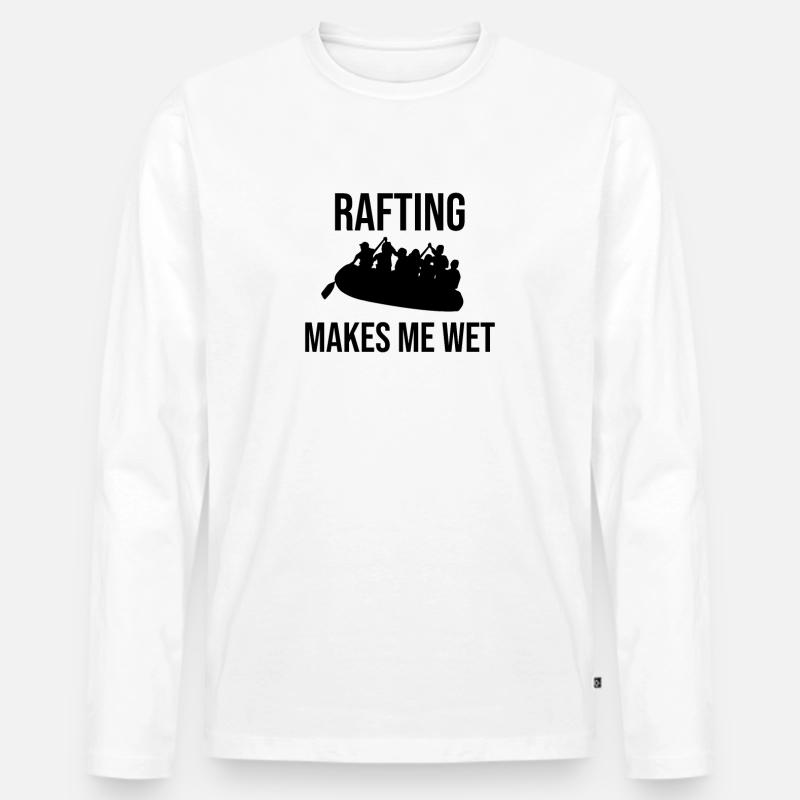 Rafting Geschenk | Rafter Wildwasser Rafting - Männer Premium Bio Langarmshirt - Weiß