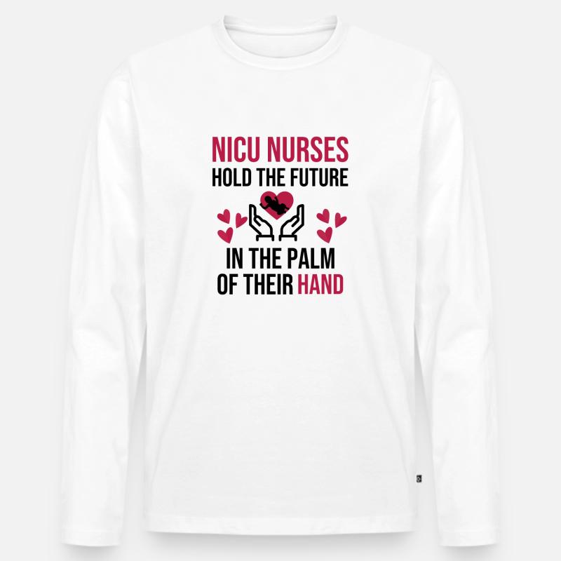 NICU Krankenschwester Geschenke | NICU Studentin - Männer Premium Bio Langarmshirt - Weiß