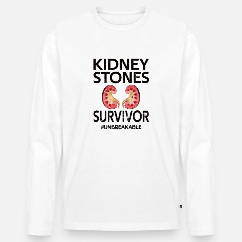 Nierensteine Überlebender Nierensteinentfernung - Männer Premium Bio Langarmshirt - Weiß