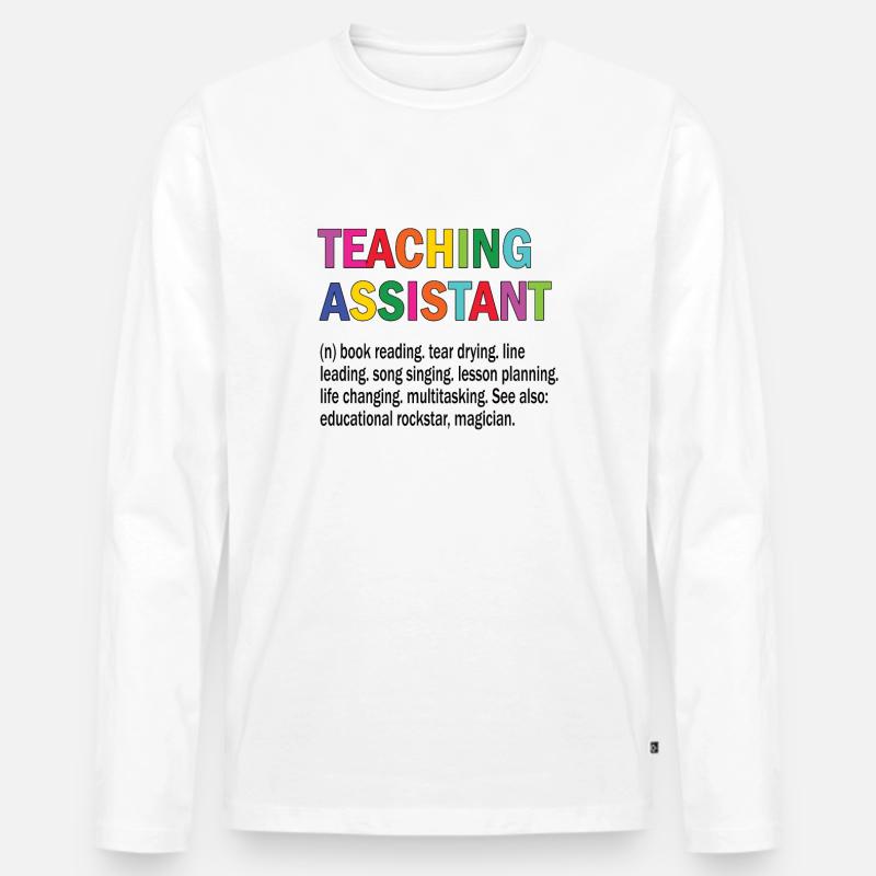 Lehrassistent Hilfslehrer Pädagogischer Assistent - Männer Premium Bio Langarmshirt - Weiß