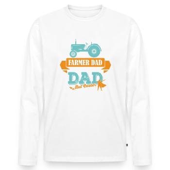Landwirt Trekker Traktor Vater Papa coole - Männer Premium Bio Langarmshirt - Weiß - Vorne - Nico (187cm)