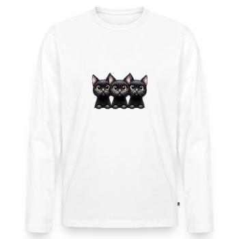 I'm Going To Have Triplets Funny Cats Design - Men's Premium Organic Long Sleeve Shirt - white - Front - Nico (187cm)