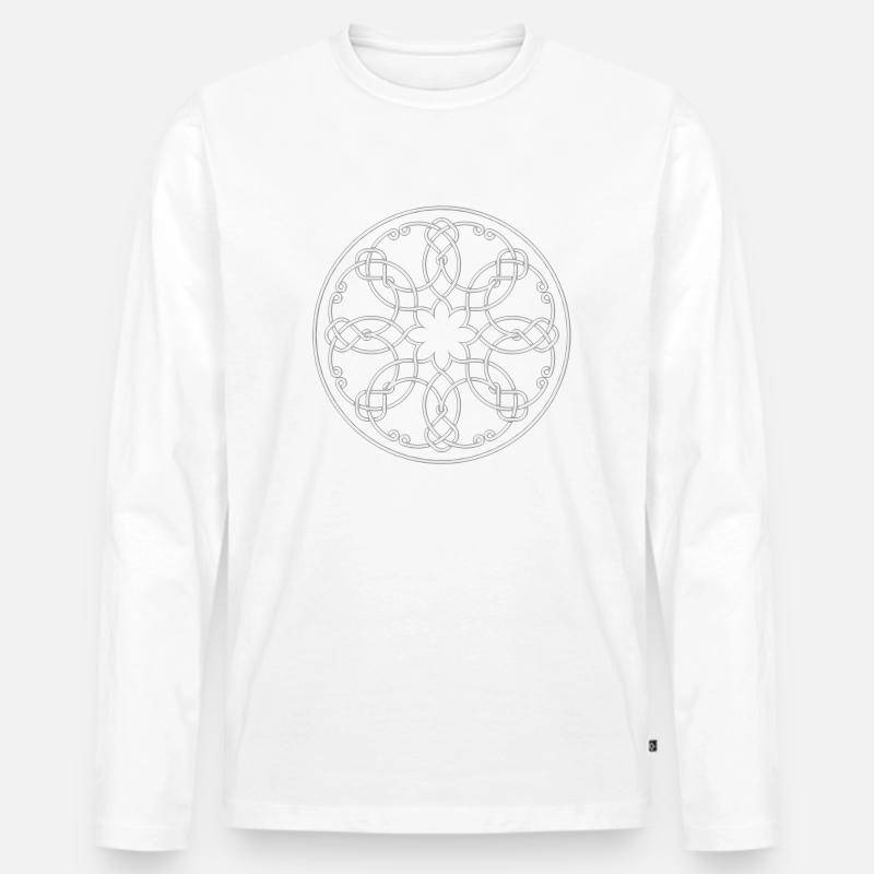 Knotenmuster1 s - Männer Premium Bio Langarmshirt - Weiß