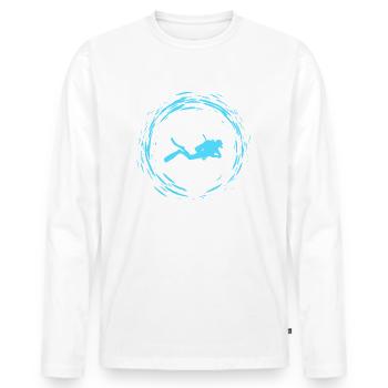 Diving - Männer Premium Bio Langarmshirt - Weiß - Vorne - Nico (187cm)