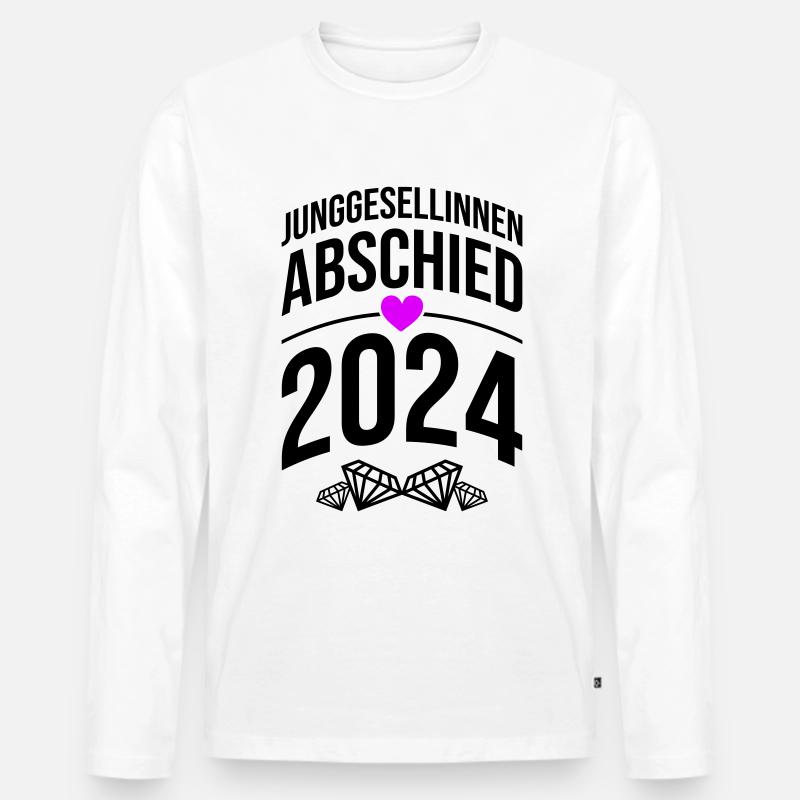 Junggesellinnenabschied 2024 Braut - Männer Premium Bio Langarmshirt - Weiß