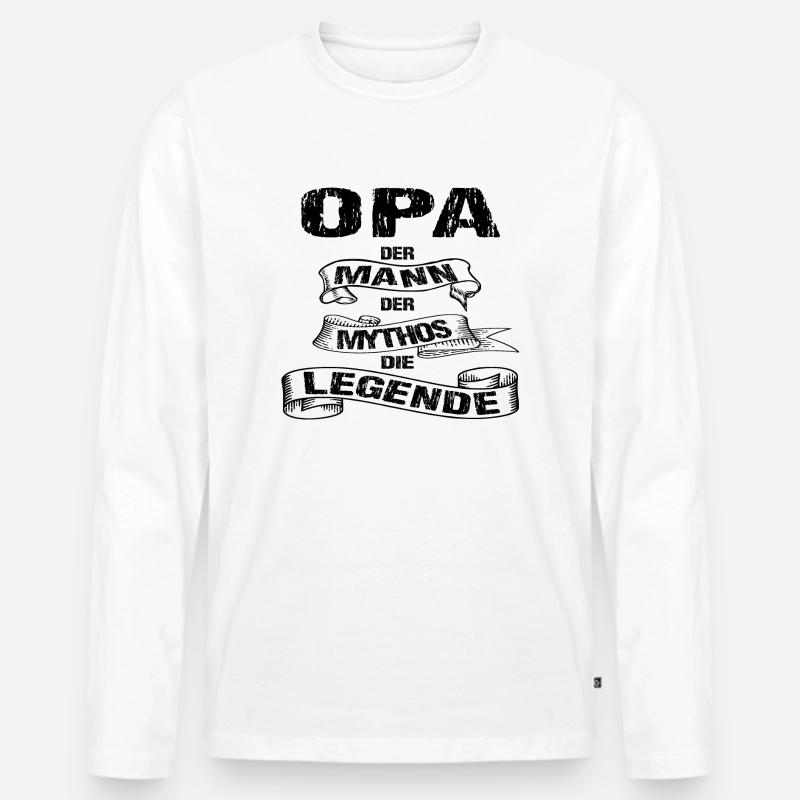 Opa - Männer Premium Bio Langarmshirt - Weiß