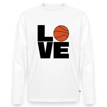 J’adore le basketball - T-shirt manches longues Premium bio Homme - blanc - Devant - Nico (187cm)