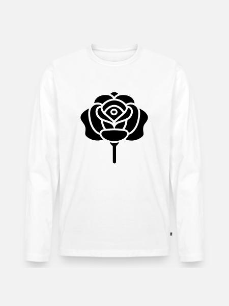 Pink Flower - Men's Premium Organic Long Sleeve Shirt - white