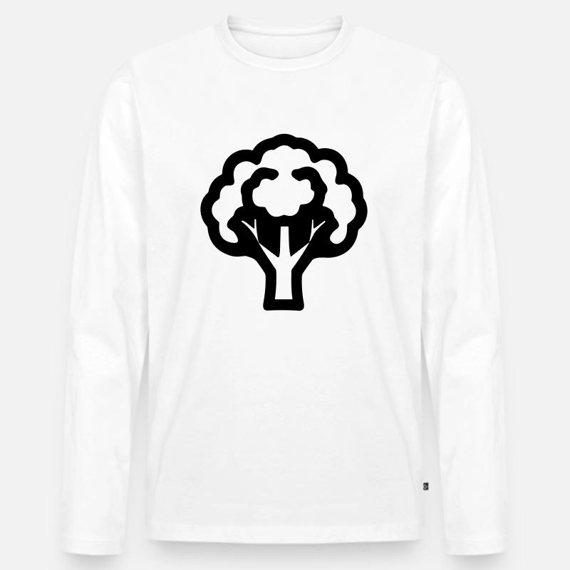 Brokkoli - Männer Premium Bio Langarmshirt - Weiß