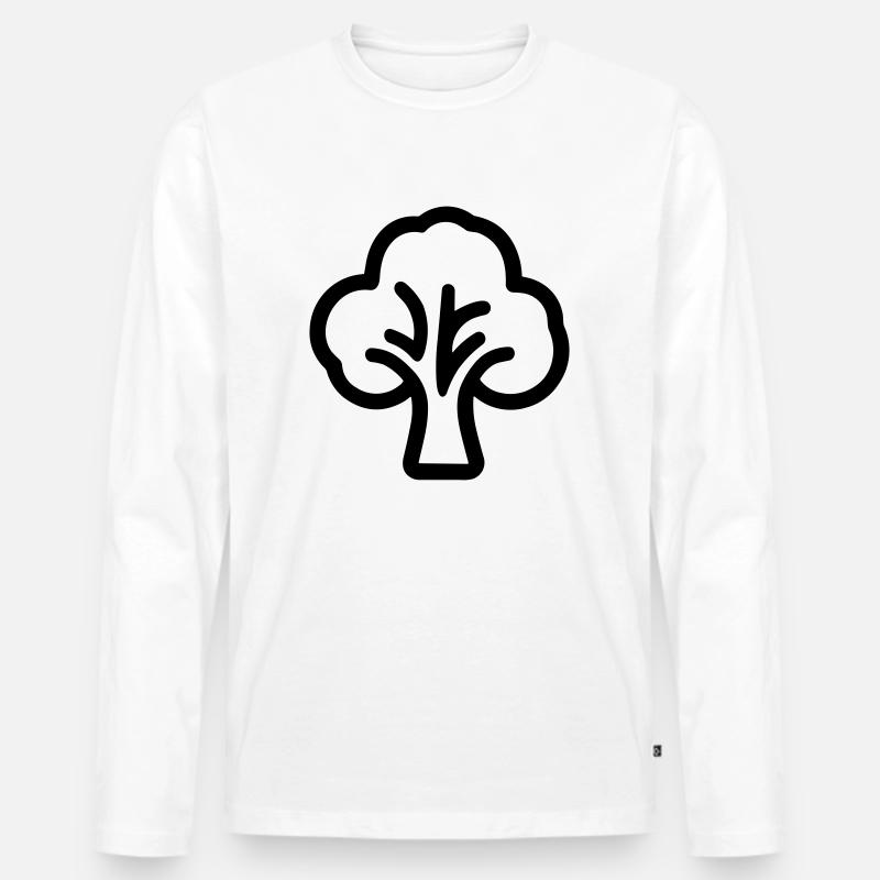 Brokkoli - Männer Premium Bio Langarmshirt - Weiß