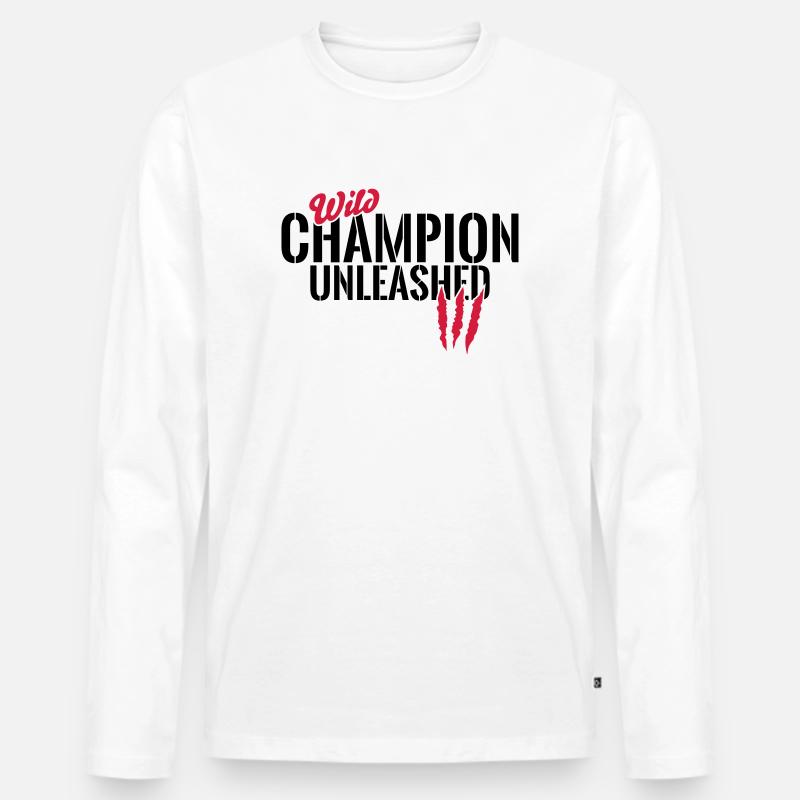Wilder Champion entfesselt - Männer Premium Bio Langarmshirt - Weiß