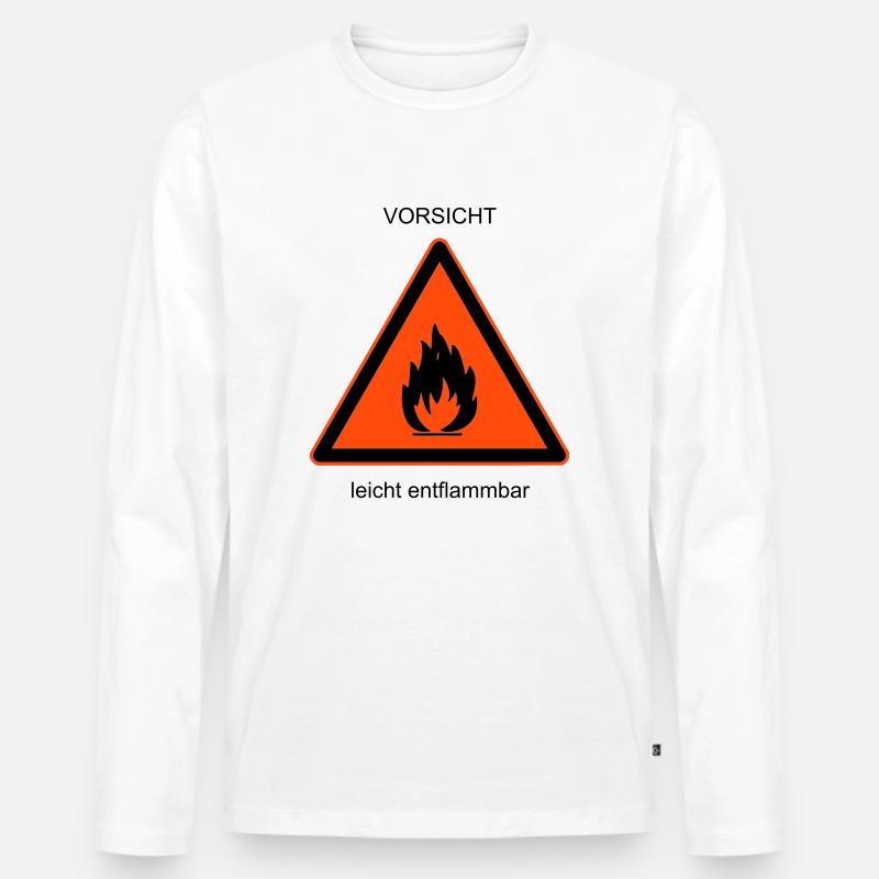 leicht entflammbar - Männer Premium Bio Langarmshirt - Weiß