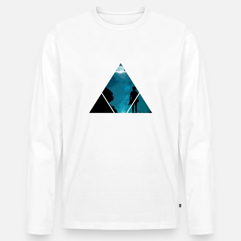 Traum bei Nacht - Männer Premium Bio Langarmshirt - Weiß