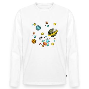 univers - T-shirt manches longues Premium bio Homme - blanc - Devant - Nico (187cm)