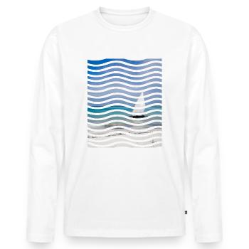Sailing summer ocean - Men's Premium Organic Long Sleeve Shirt - white - Front - Nico (187cm)
