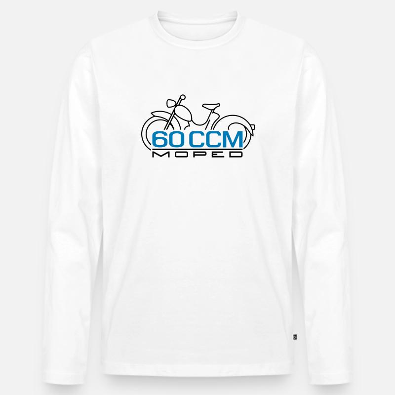 Moped SR2 60 ccm Emblem - Männer Premium Bio Langarmshirt - Weiß