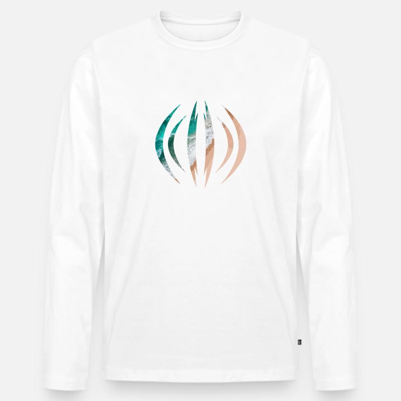 Meer - Männer Premium Bio Langarmshirt - Weiß