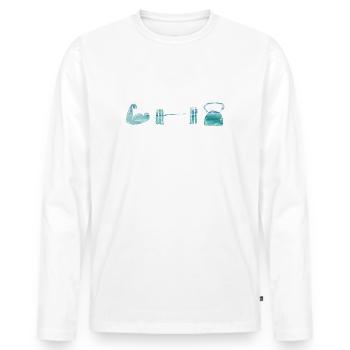 Gym - Men's Premium Organic Long Sleeve Shirt - white - Front - Nico (187cm)