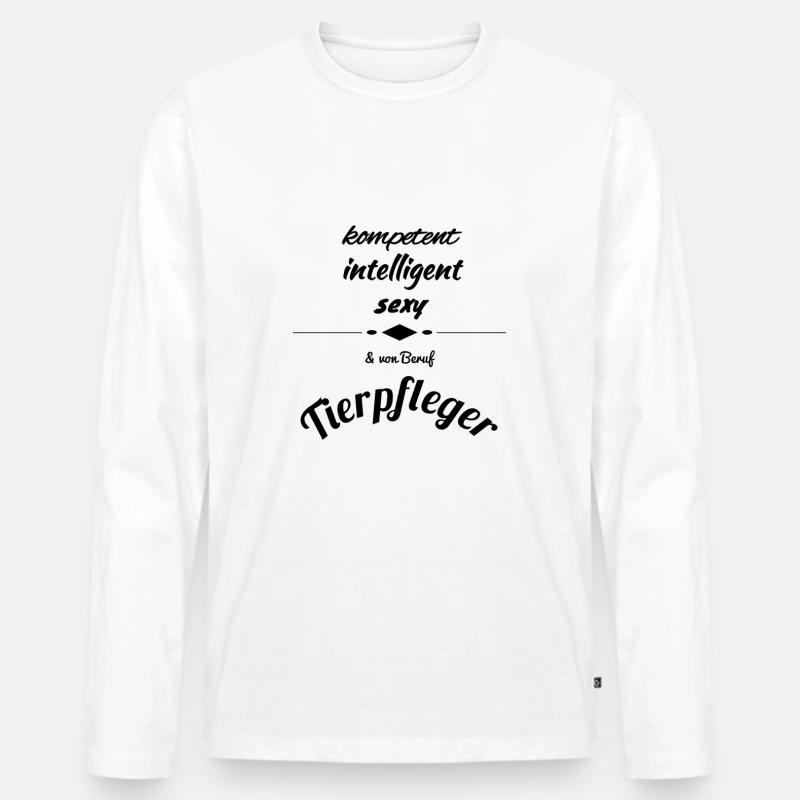 Tierpfleger - Männer Premium Bio Langarmshirt - Weiß