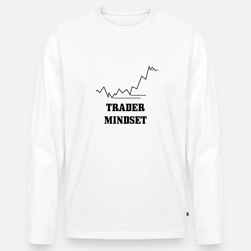 Denkweise des Traders - Männer Premium Bio Langarmshirt - Weiß