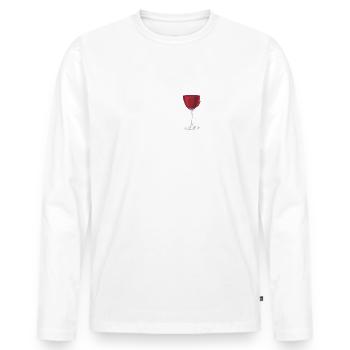 I wine love wine wine glass alcohol grape drink - Men's Premium Organic Long Sleeve Shirt - white - Front - Nico (187cm)